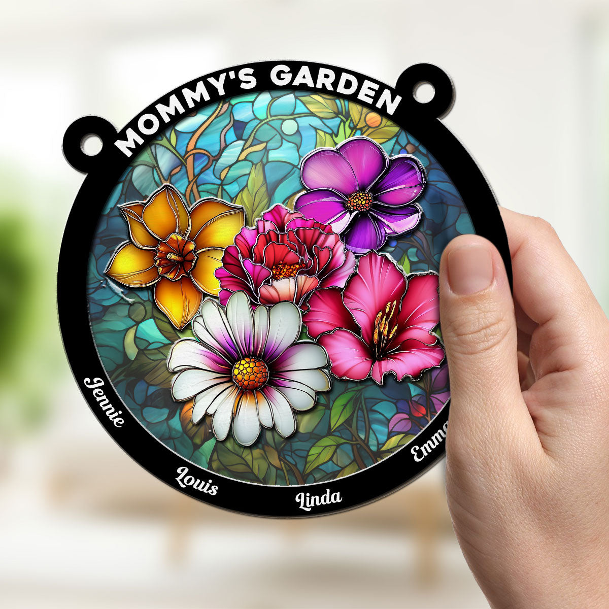Flower Birth Month Garden Mother - Personalized Custom Suncatcher