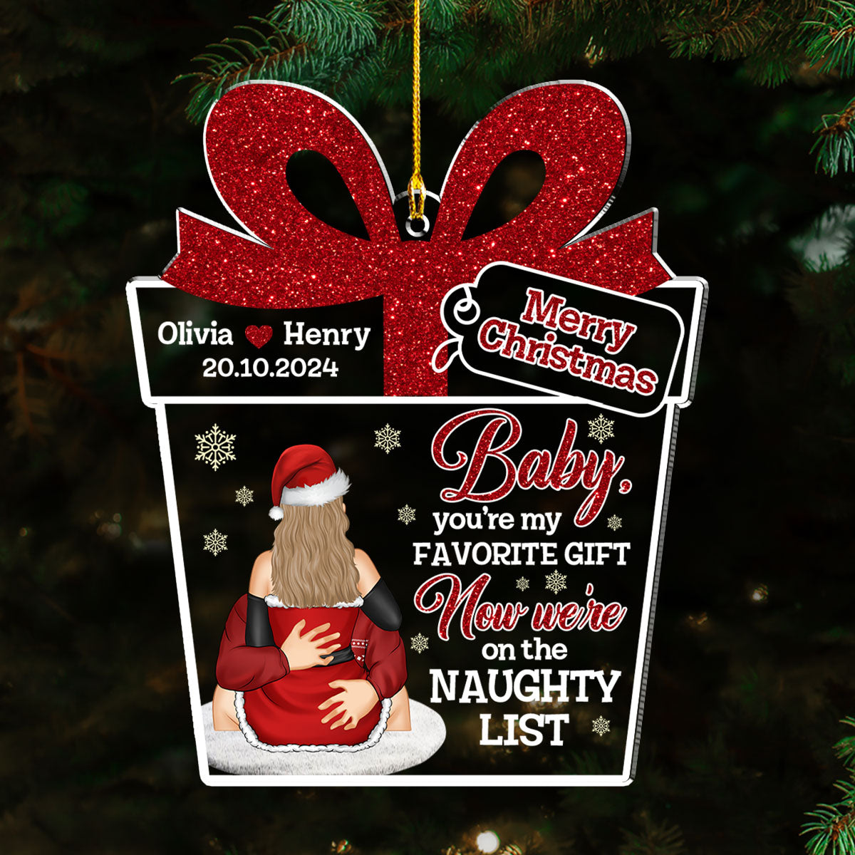 We Are On The Naughty List - Personalized Custom Acrylic Ornament