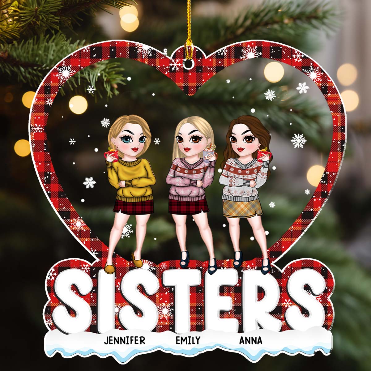 Merry Christmas My Bestie - Personalized Custom Acrylic Ornament