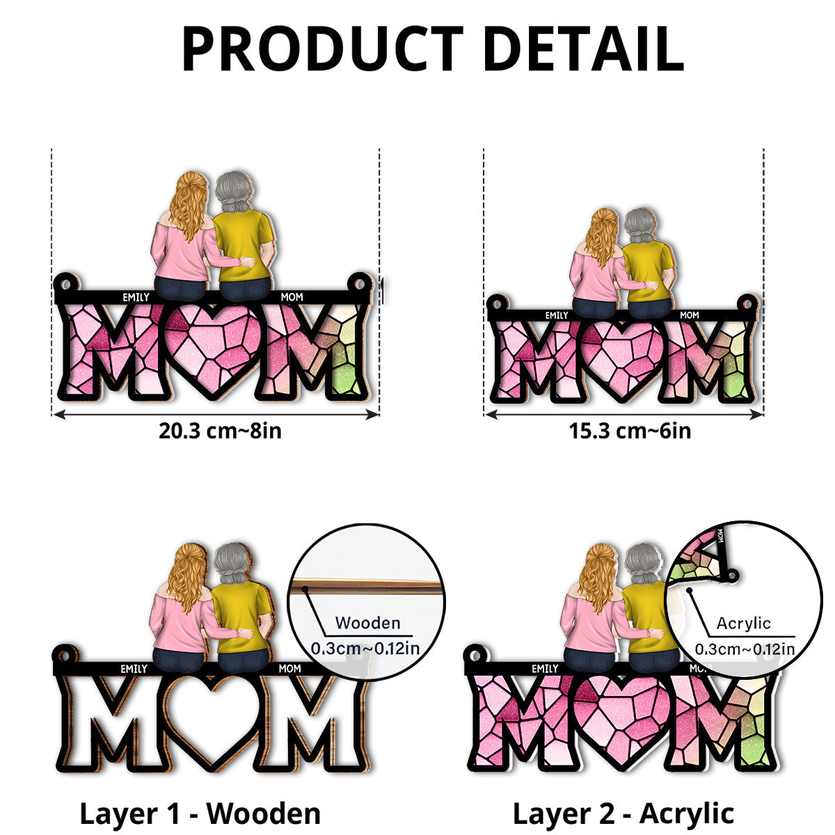 Mommy And Daughter - Personalized Custom Suncatcher