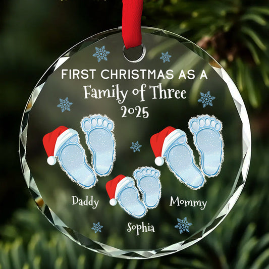 Noel Family - Personalized Custom Glass Ornament
