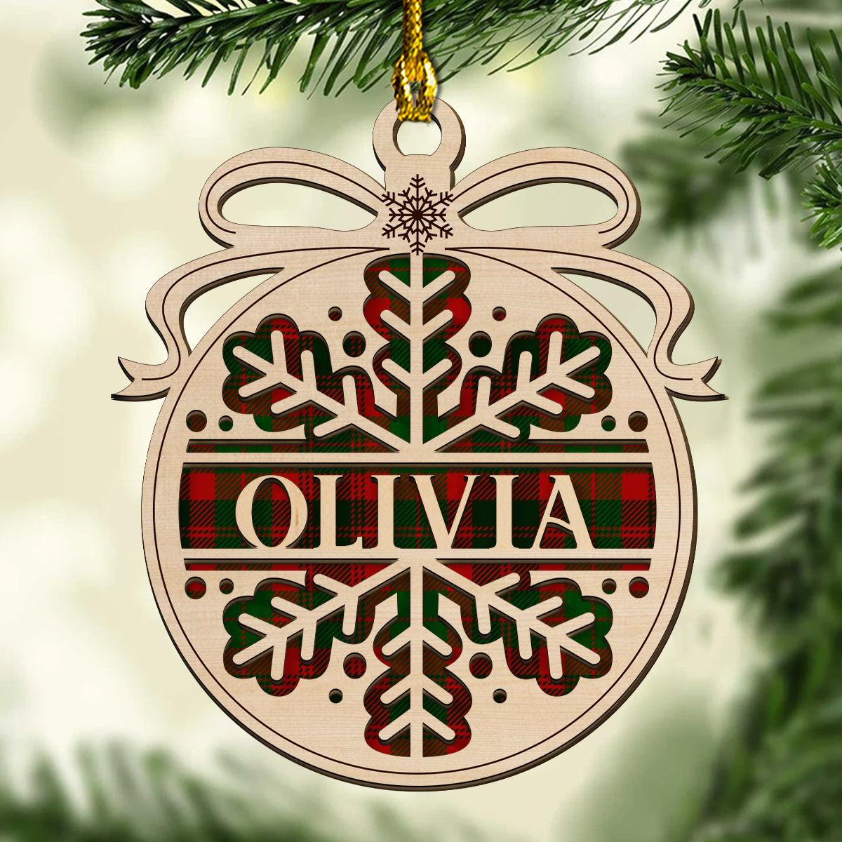 Merry Christmas 2024 - Personalized Custom Wood Ornament