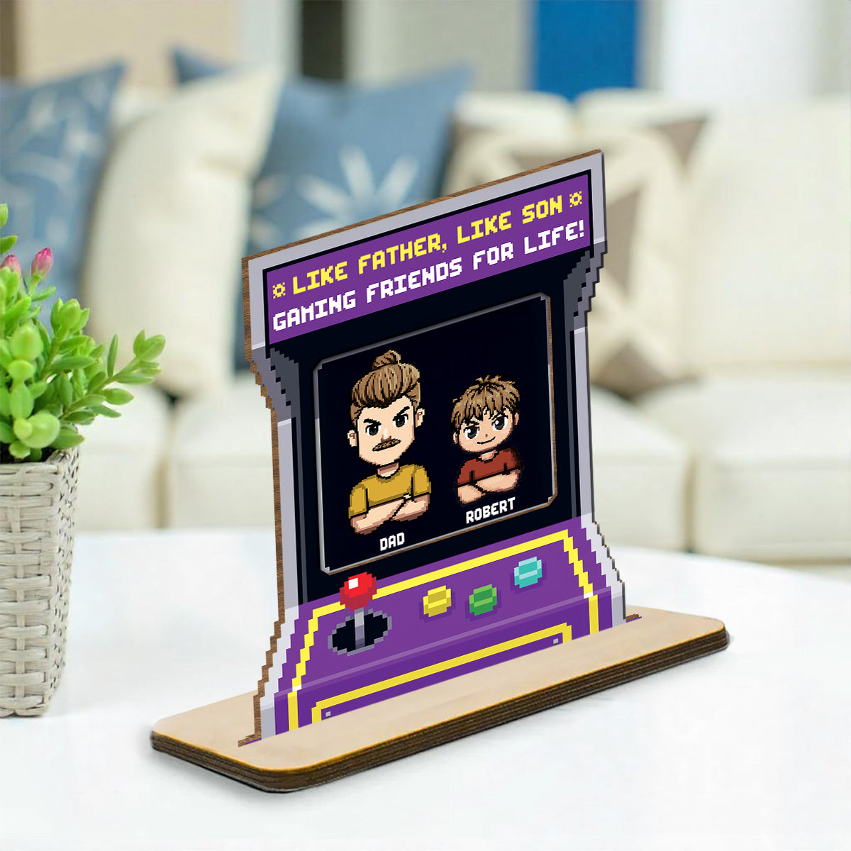 Gaming Friends For Life - Personalized Custom 2-Layer Wood Plaque With Flat Base