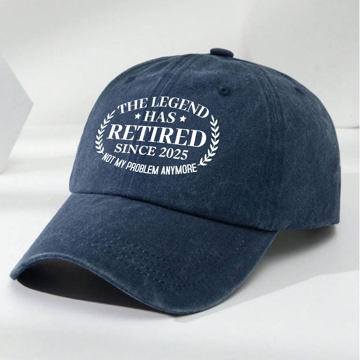 The Legend Has Retired - Personalized Custom Vintage Washed Denim Cap