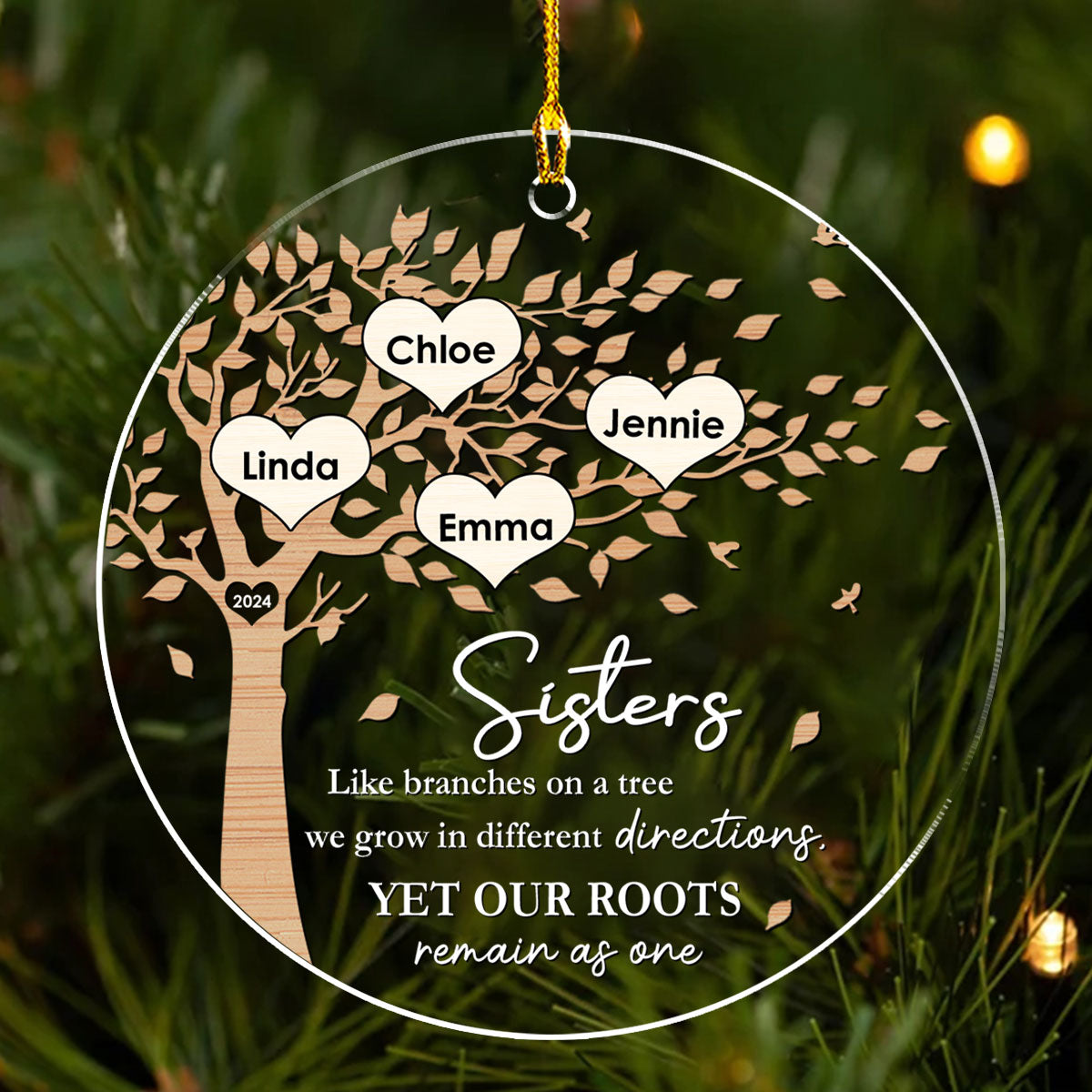 Our Roots Remain As One - Personalized Custom Acrylic Ornament