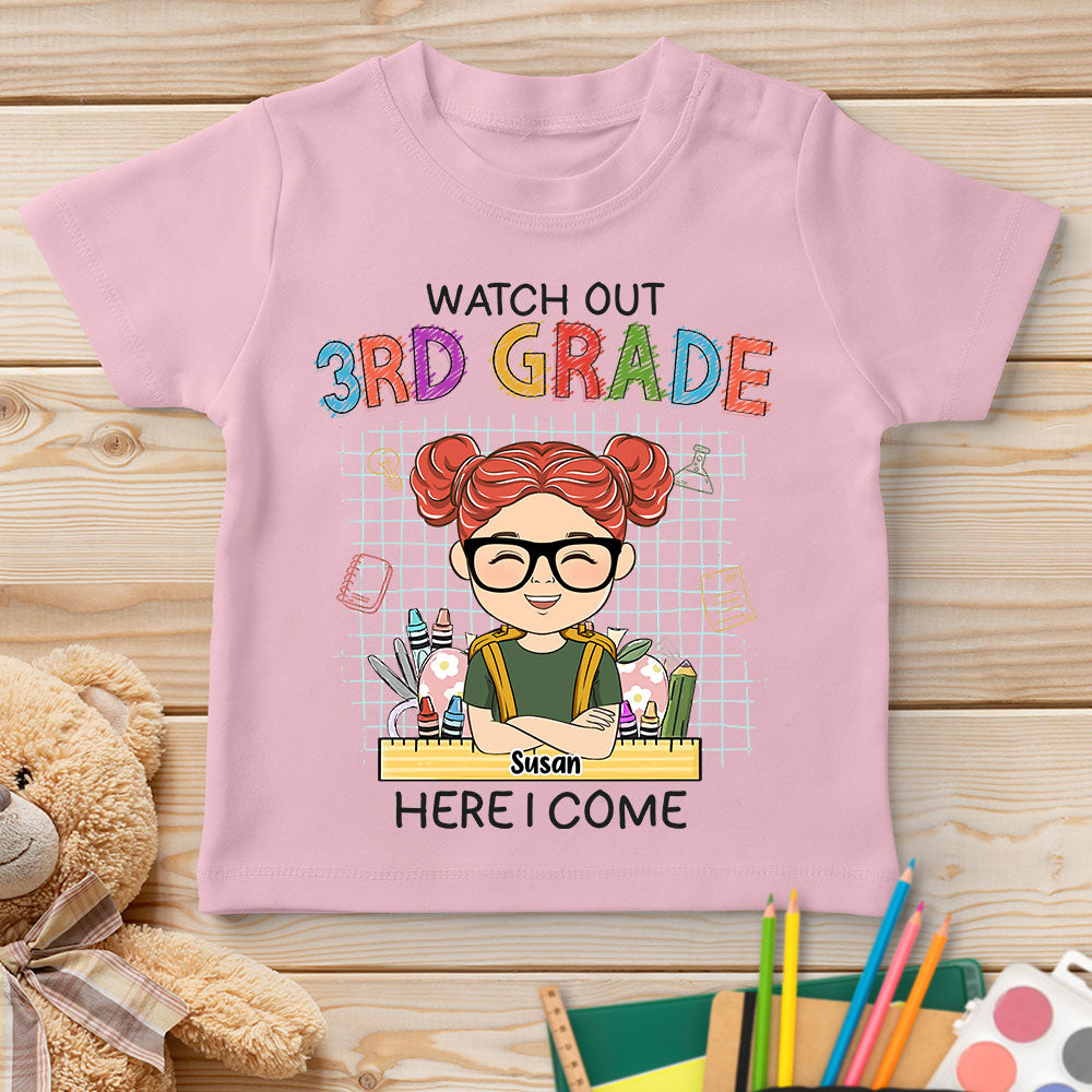 Watch Out First Grade Here I Come - Personalized Custom Youth T-shirt