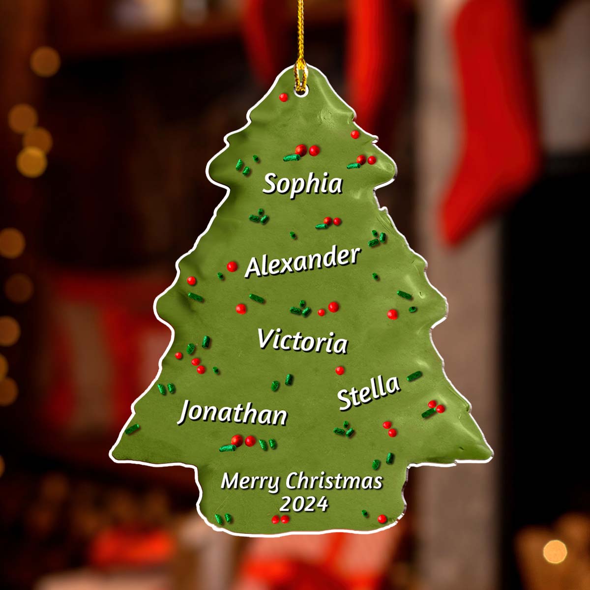 Christmas Tree Cake - Personalized Custom Acrylic Ornament - Gifts For Family, Friends, Coworkers