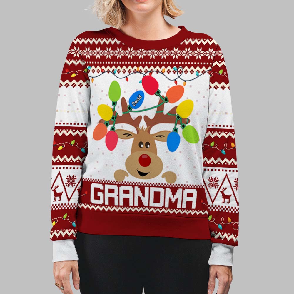 Reindeer Grandma - Personalized Custom All-Over-Print Sweatshirt
