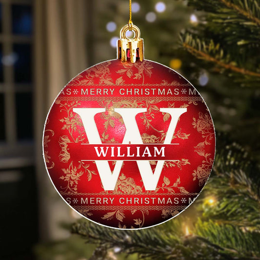 Merry Christmas With Name - Personalized Custom Acrylic Ornament