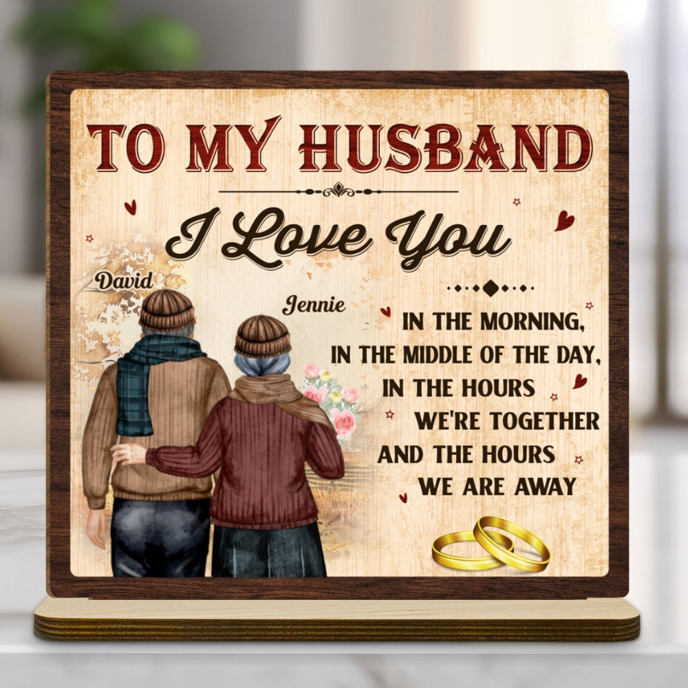 I Love You - Personalized Custom 2-Layer Wood Plaque With Flat Base