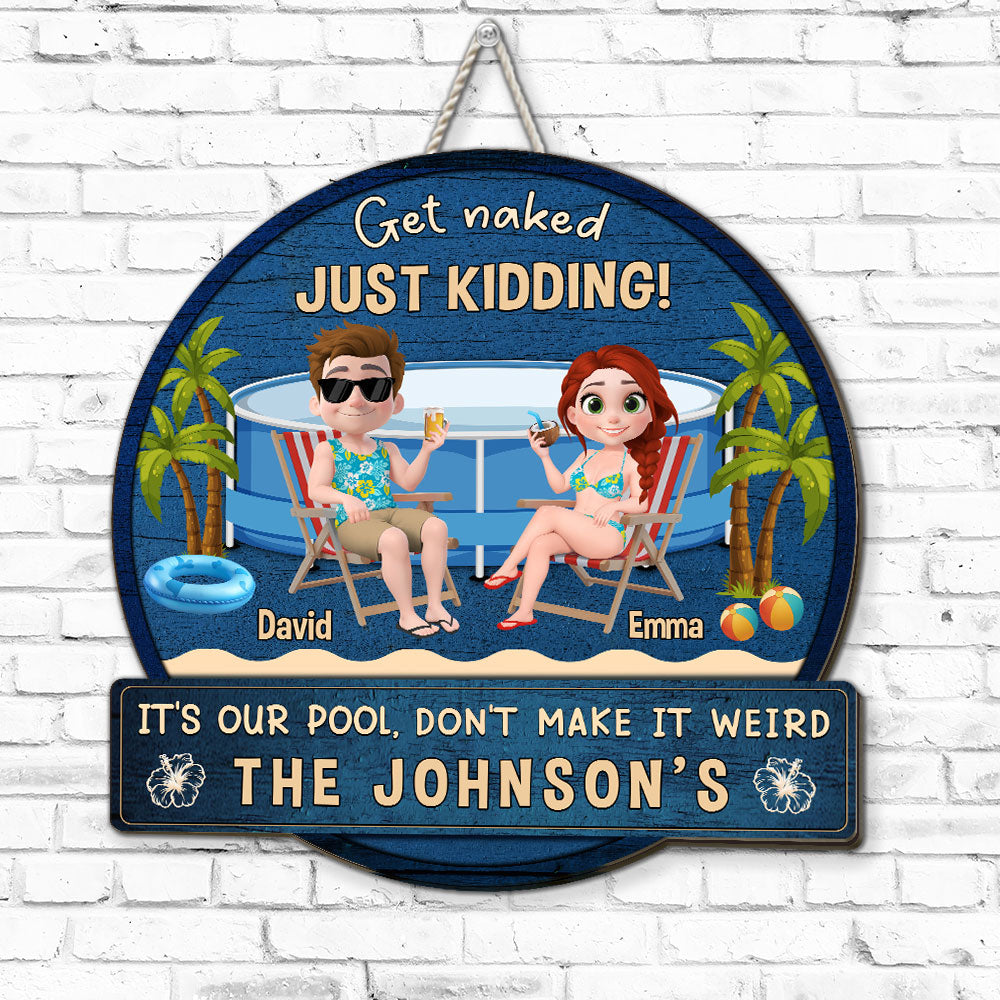 Naked Jokes Only Jokes Here - Personalized Custom Wood Sign
