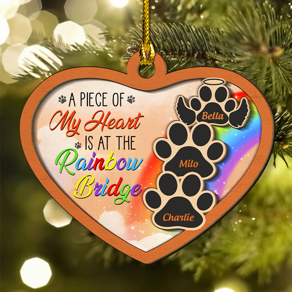 Piece Of My Heart - Personalized Custom 2-Layered Wood Ornament