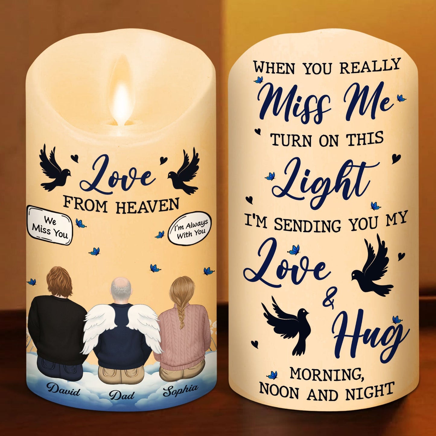 Love From Heaven - Personalized Custom LED Candle