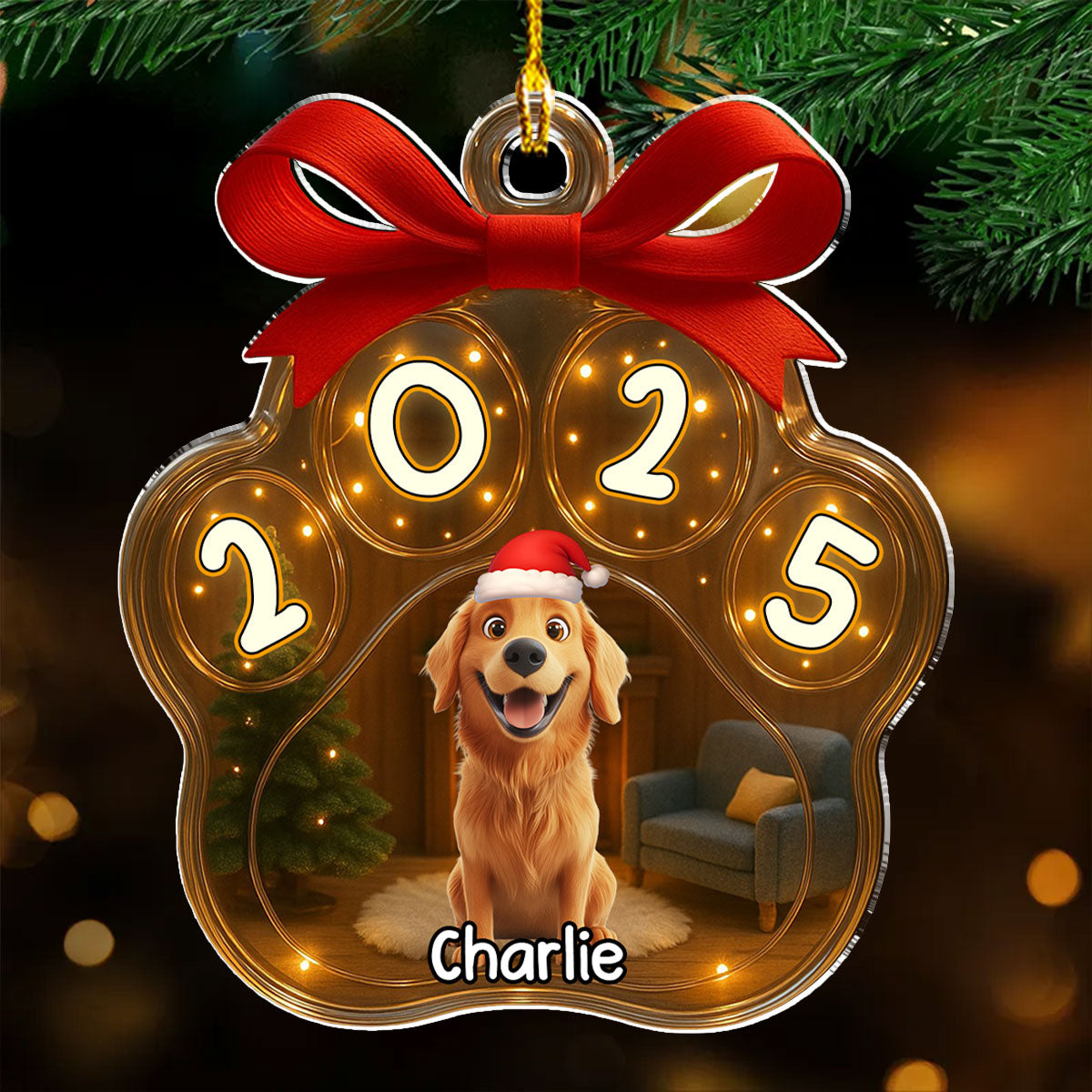 Christmas Gift - Personalized Custom 3D Inflated Effect Acrylic Ornament