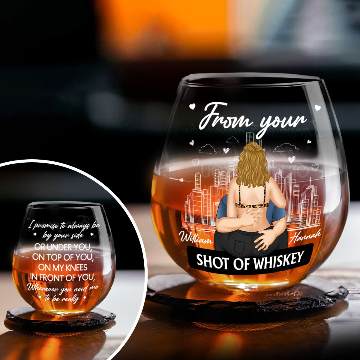 Promise To Always Be By Your Side - Personalized Custom Wine Glass