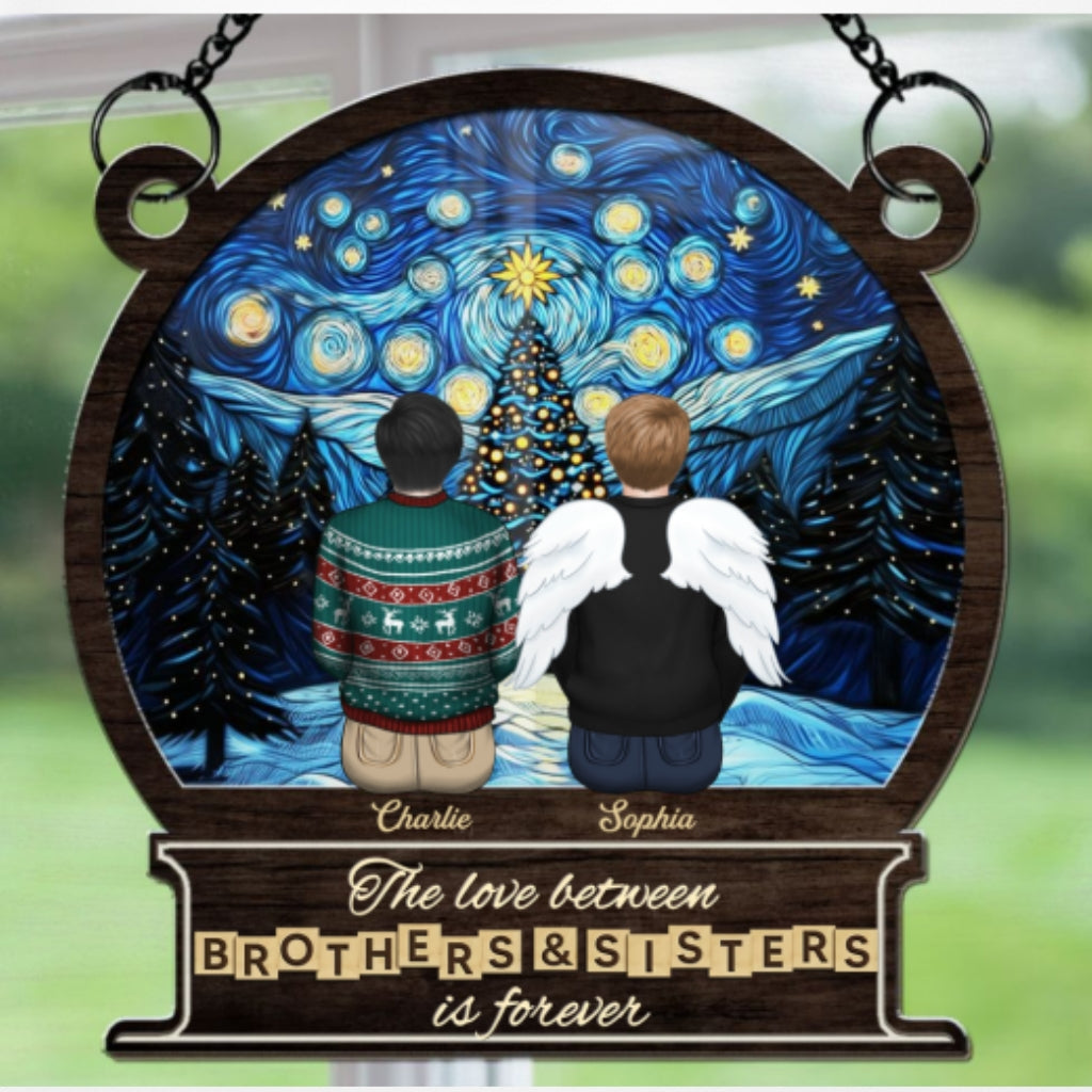 Brother And Sister Forever - Personalized Custom Suncatcher
