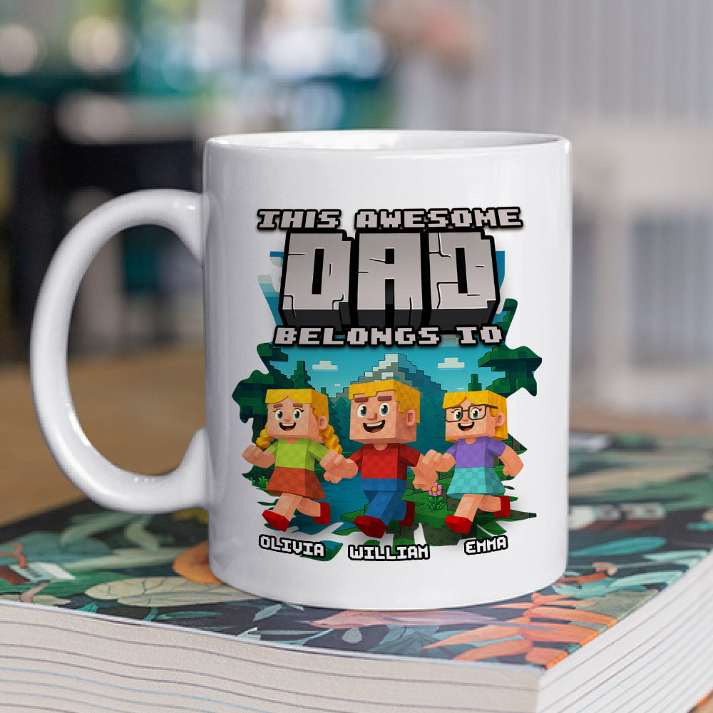 This Awesome Dad Belongs To Me - Personalized Custom Coffee Mug