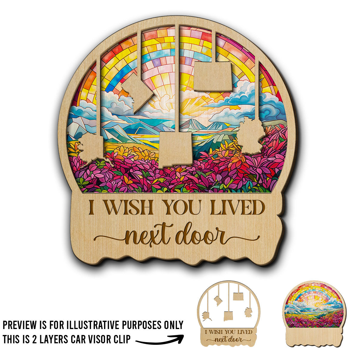 I Wish We Lived Closer - Personalized Custom Car Visor Clip