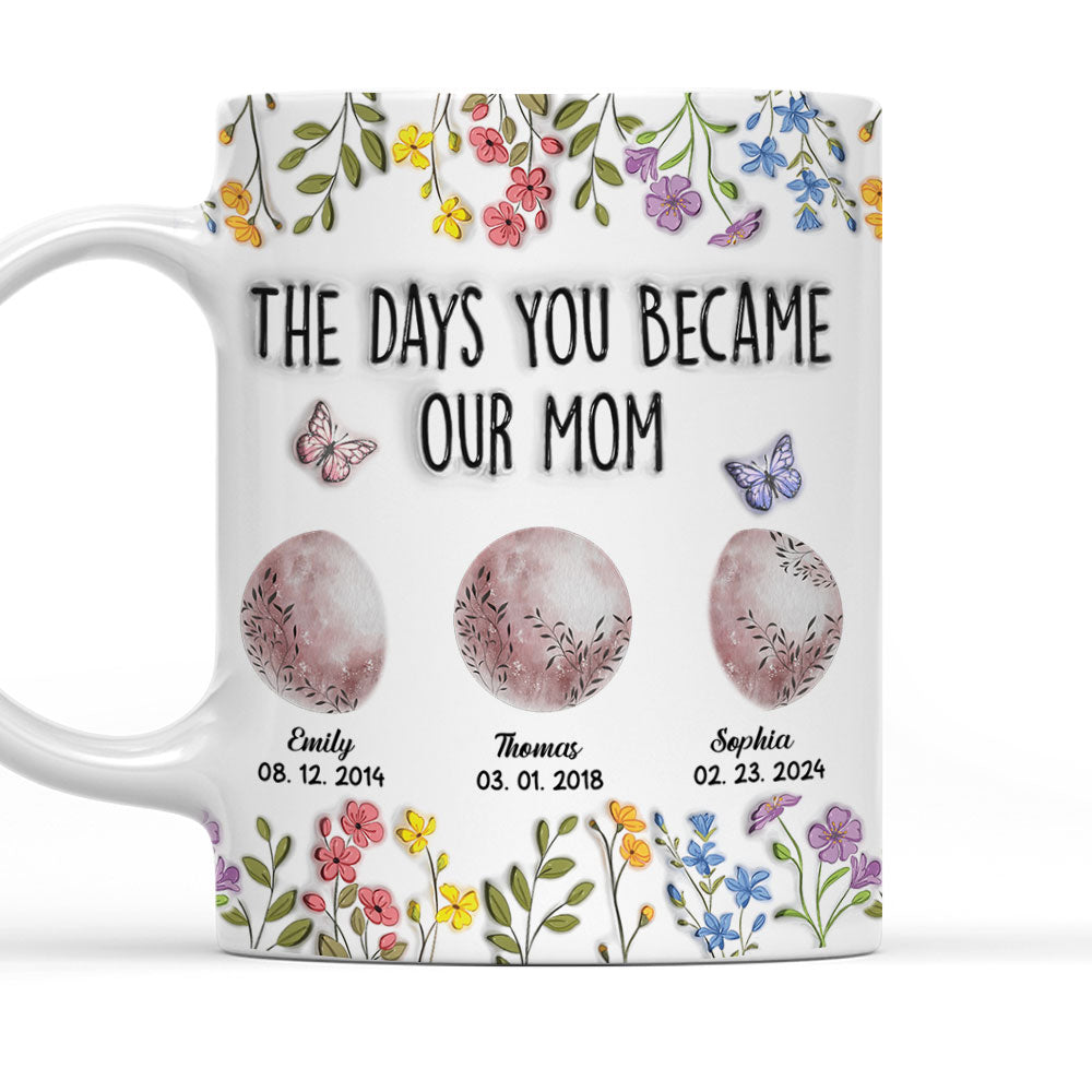 The Days You Became Mom - Personalized Custom 3D Inflated Effect Mug