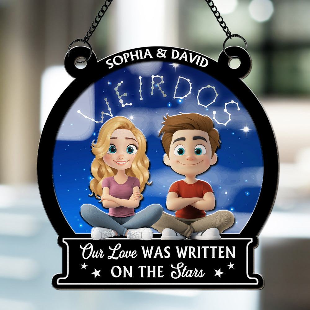 Our Love Is Written On Star - Personalized Custom Suncatcher