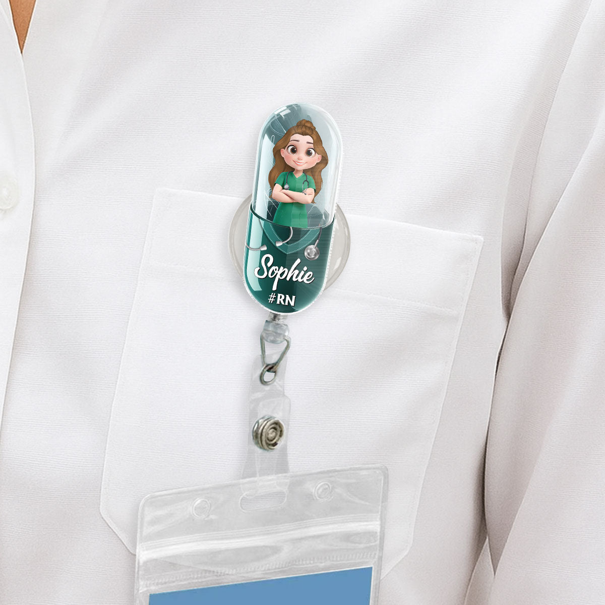 Proud To Be A Nurse Capsule - Personalized Custom Acrylic Badge Reel