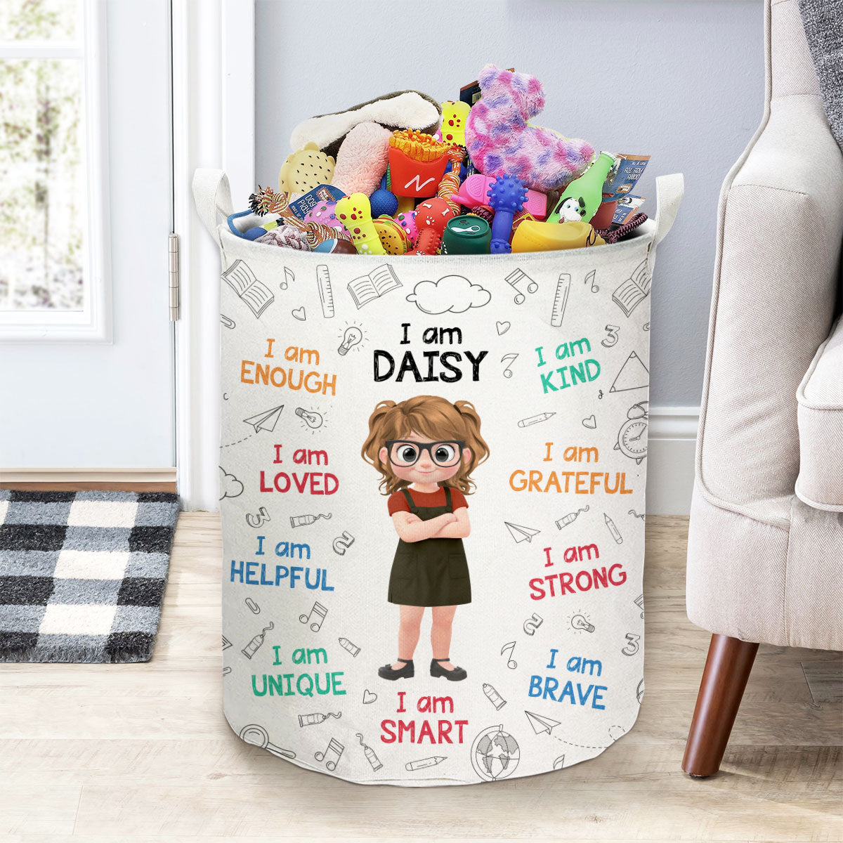 I Am Grateful - Personalized Custom Laundry Basket