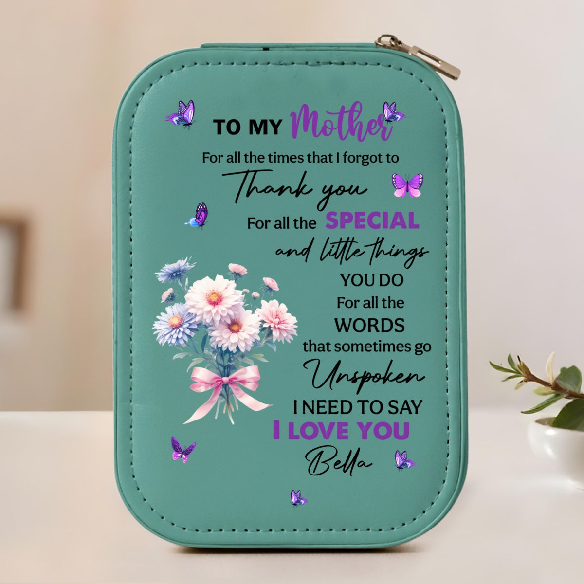 Thank You Mom For All The Special Things - Personalized Custom Jewelry Box With LED Mirror