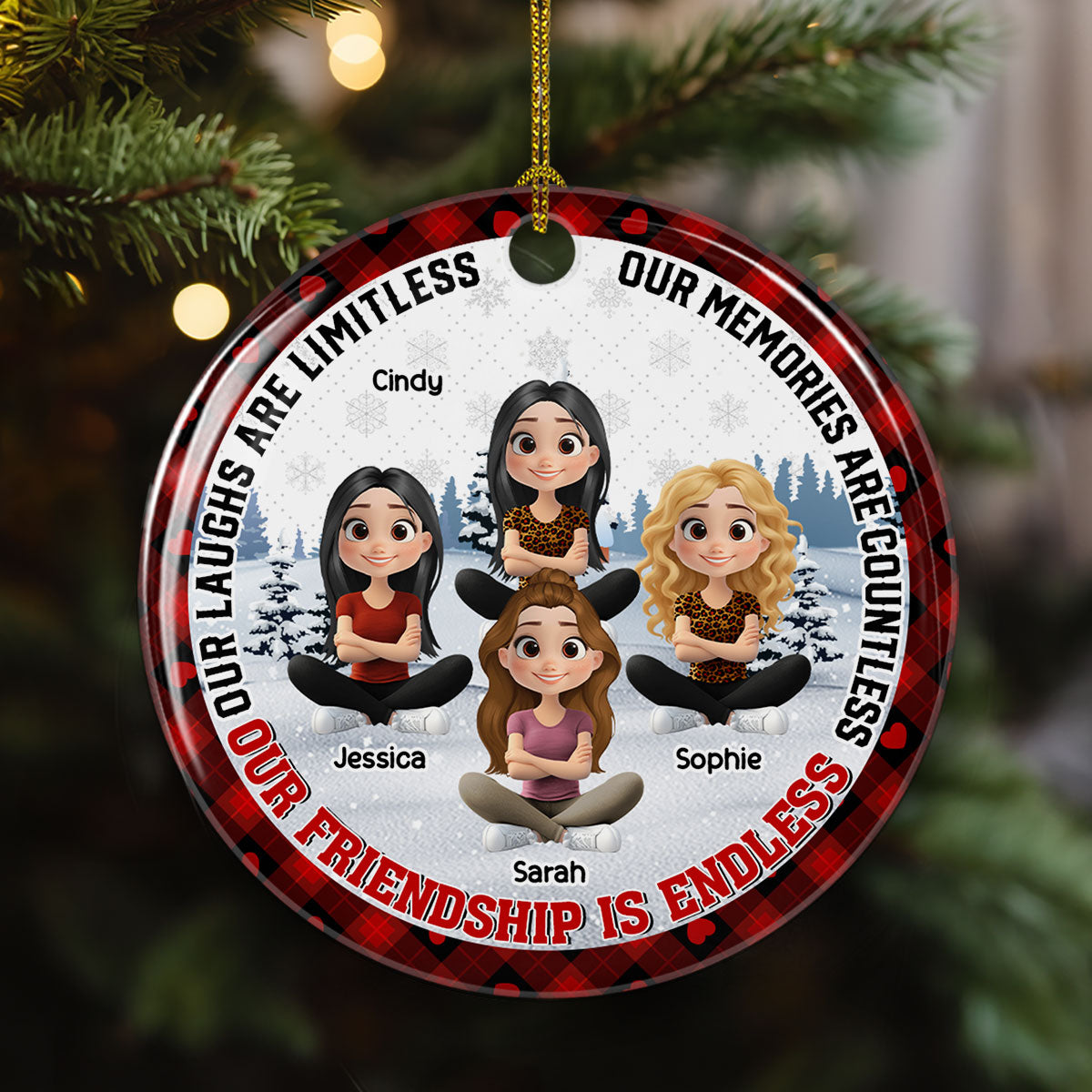Our Friendship Is Endless Ver New - Personalized Custom Ceramic Ornament