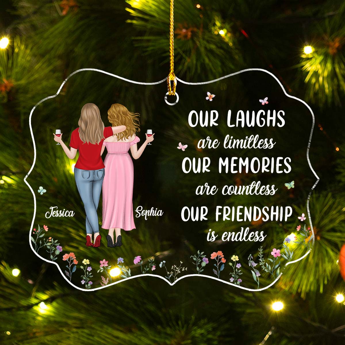Our Laughs Are Limitless - Personalized Custom Acrylic Ornament