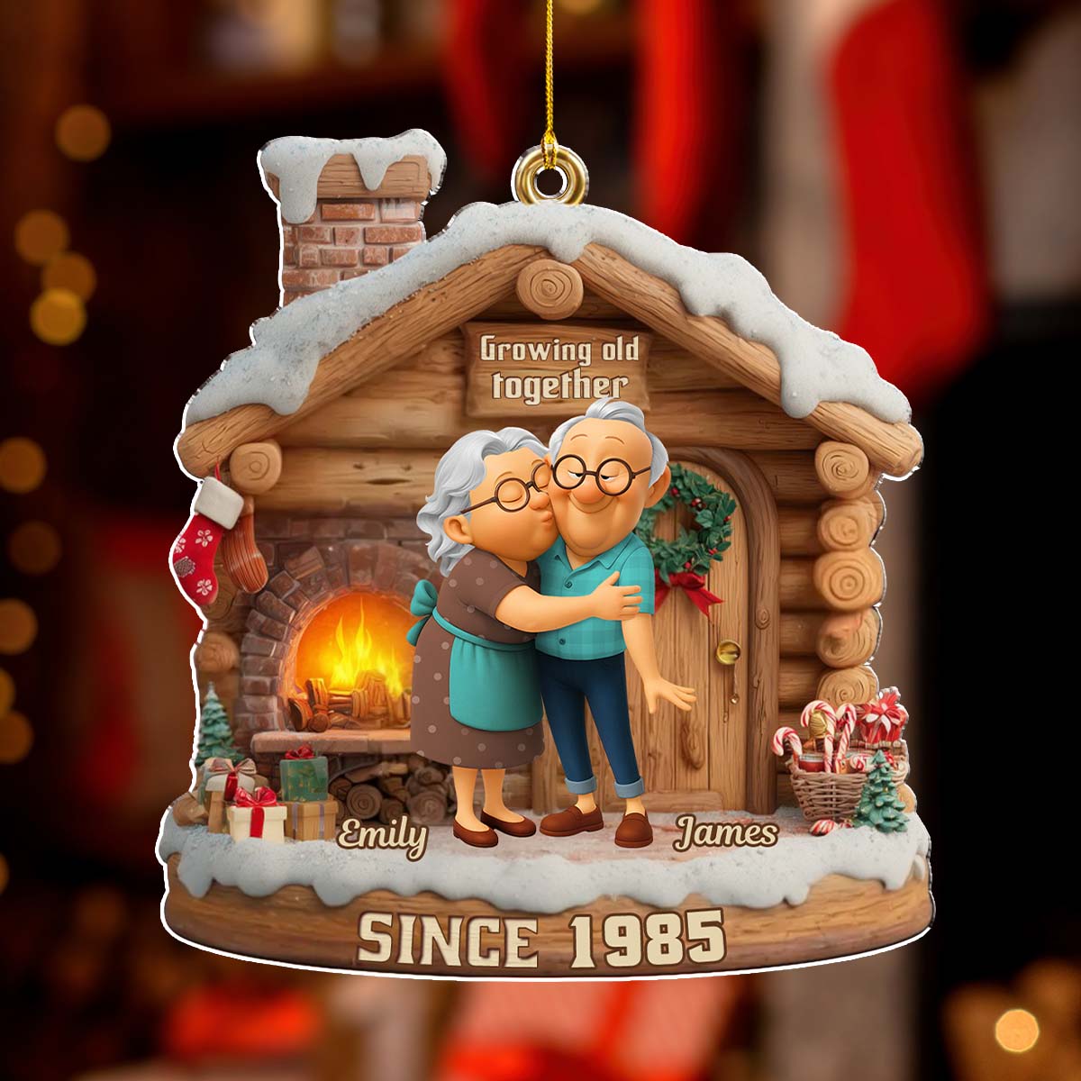 Growing Old Together Christmas - Personalized Custom Acrylic Ornament