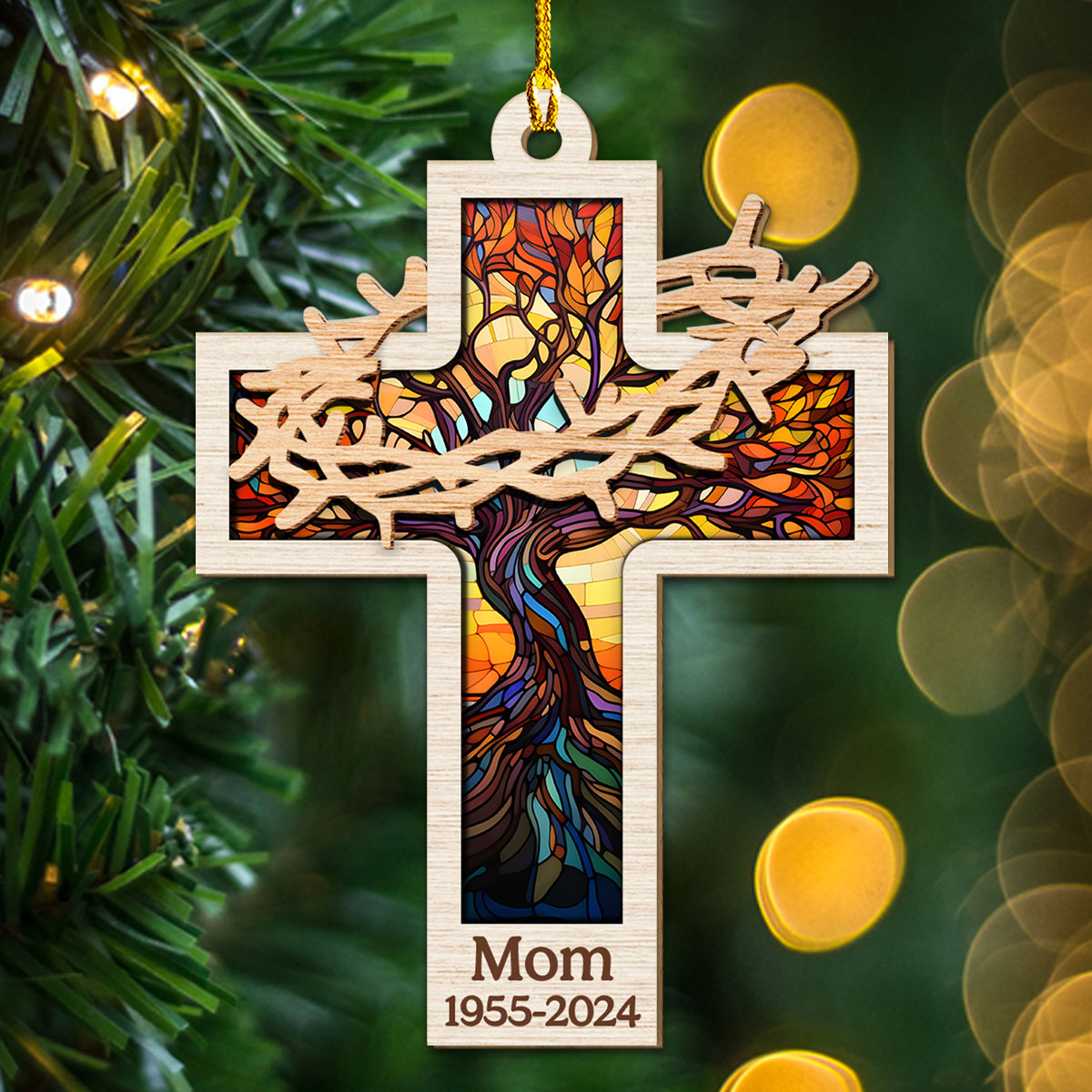Personal Cross - Personalized Custom Wood Ornament