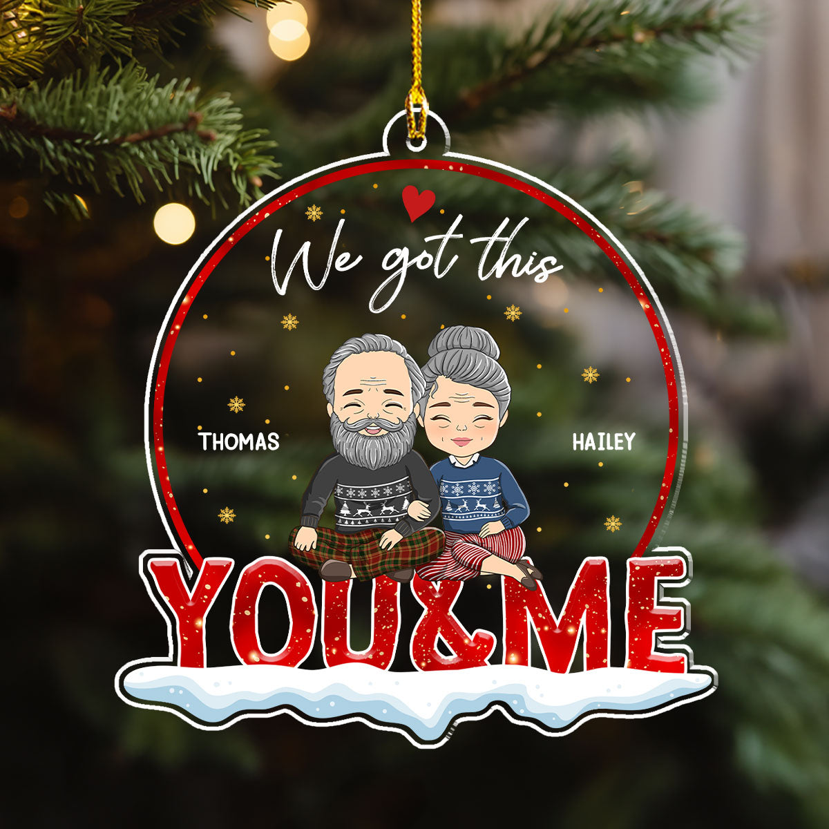 Together You And Me - Personalized Custom Acrylic Ornament