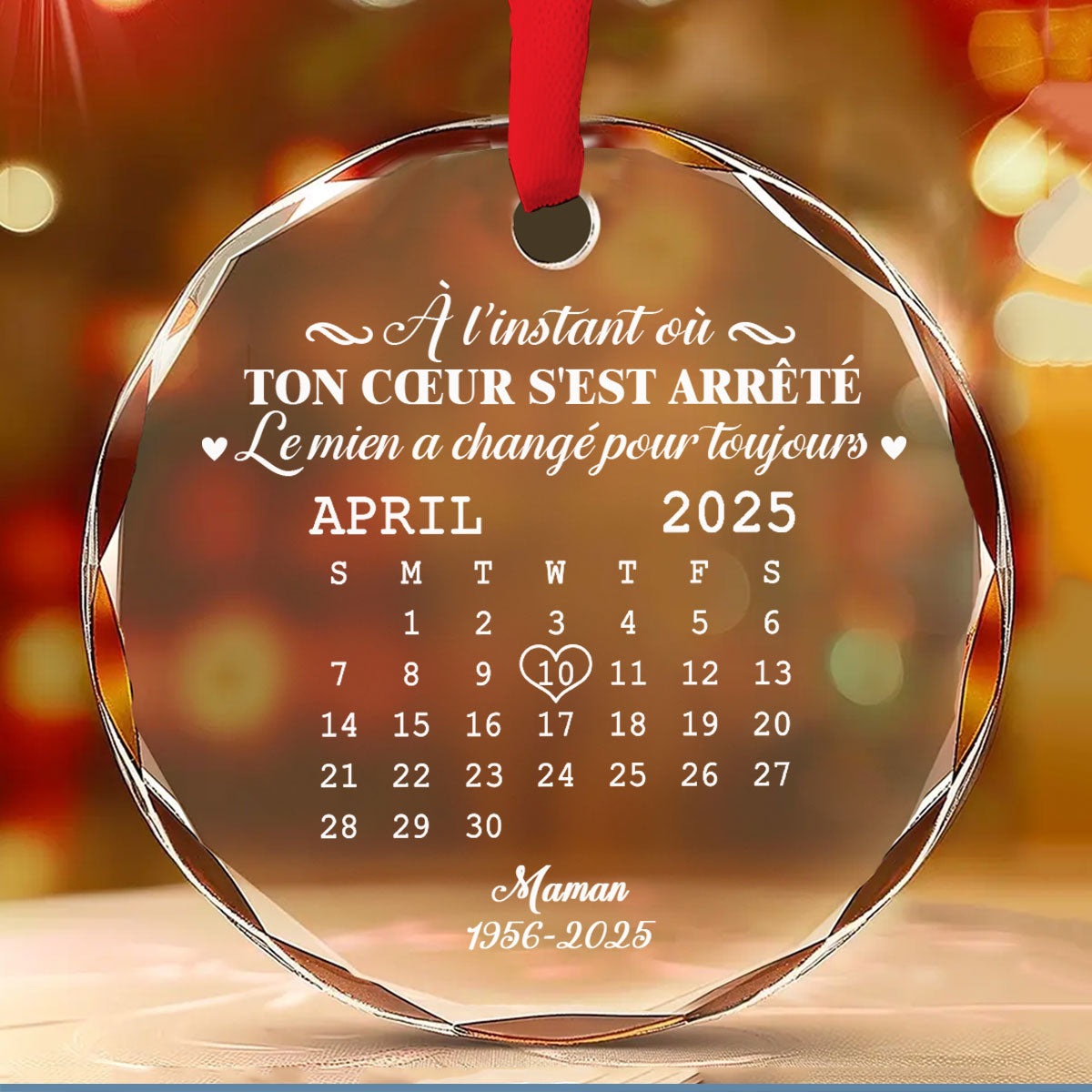 Ornement En Verre Personnalisé - Le Moment