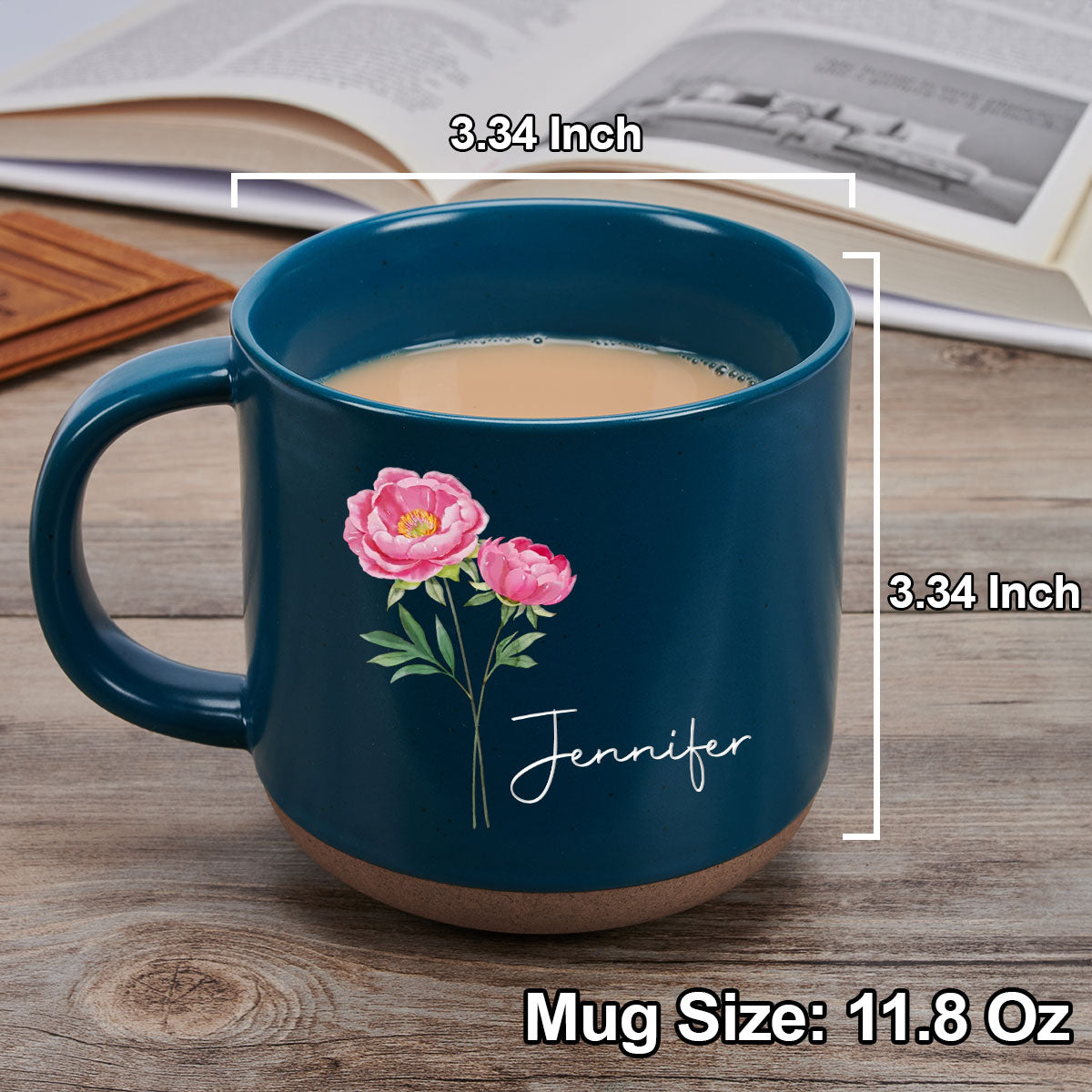 Besties Bloom Together - Personalized Custom Pottery Mug