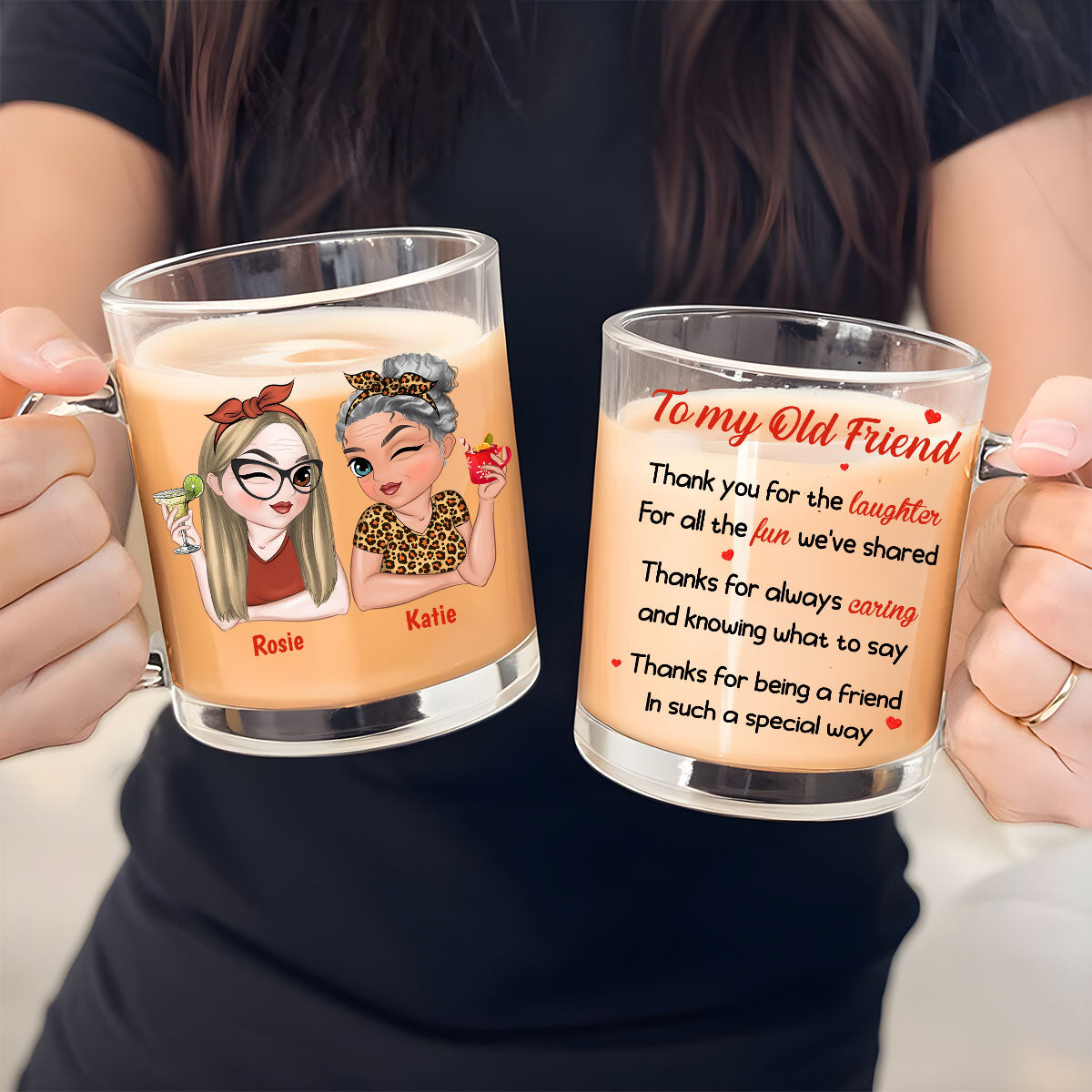 To My Old Friend -  Personalized Custom Glass Mug