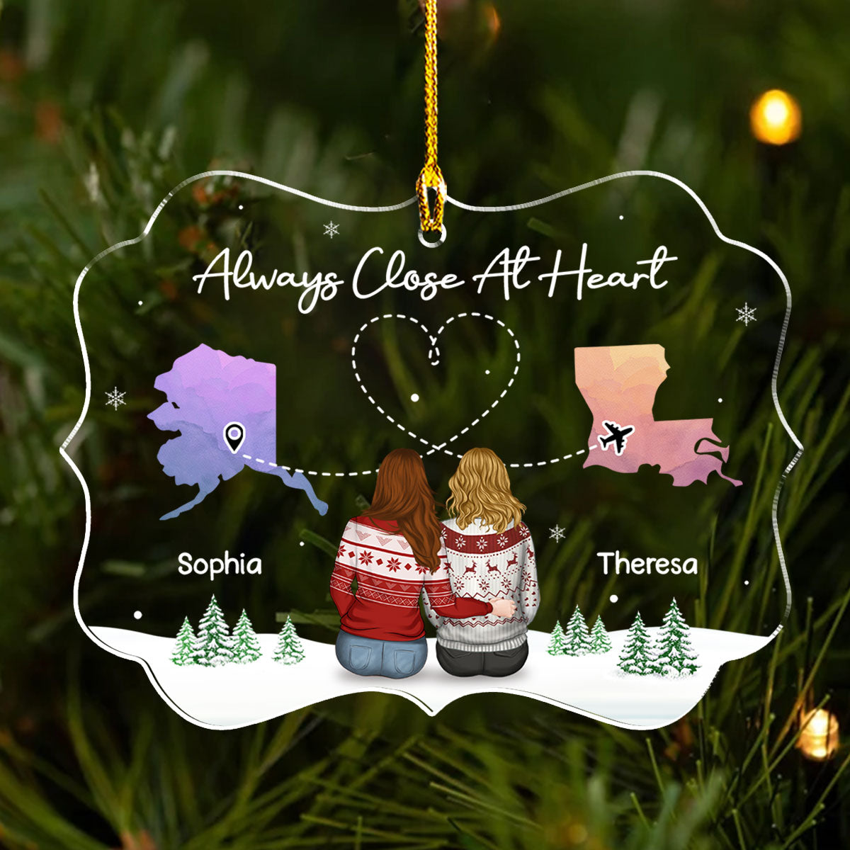 Close At Heart - Personalized Custom Acrylic Ornament
