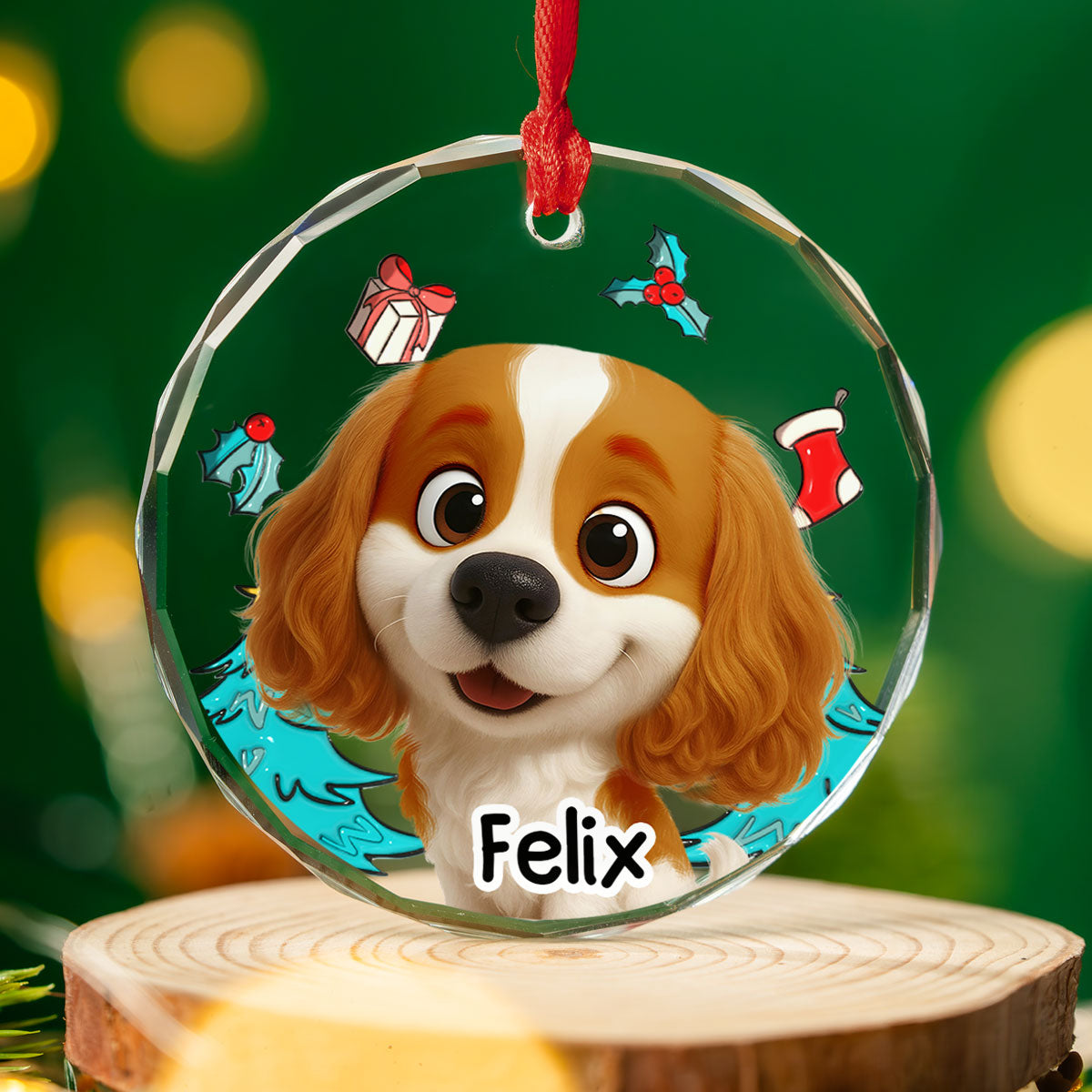 Santa Is Coming - Personalized Custom 3D Inflated Effect Glass Ornament