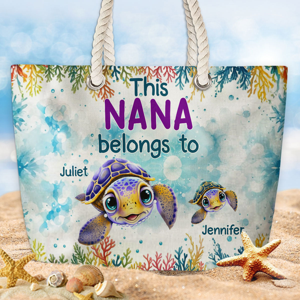 Grandma Belongs To - Personalized Custom Beach Bag