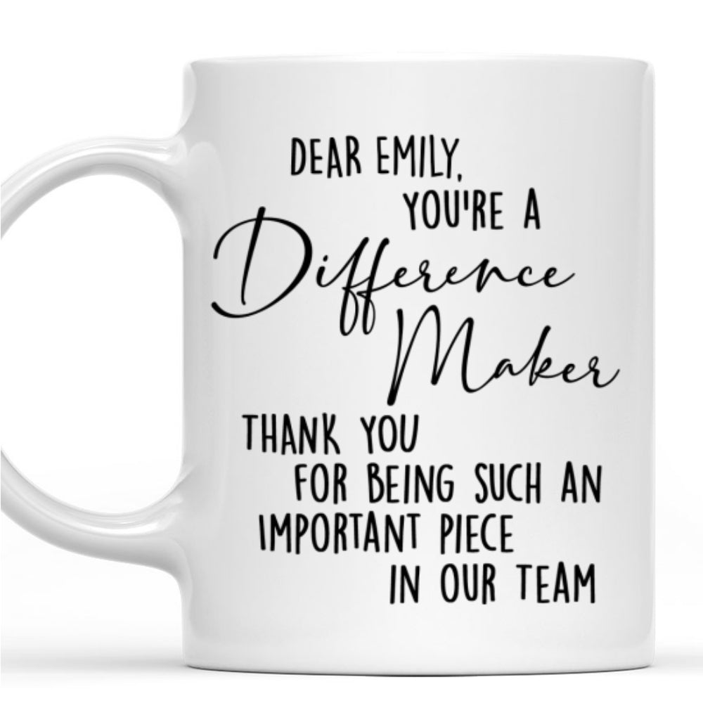Difference Maker - Personalized Custom Coffee Mug