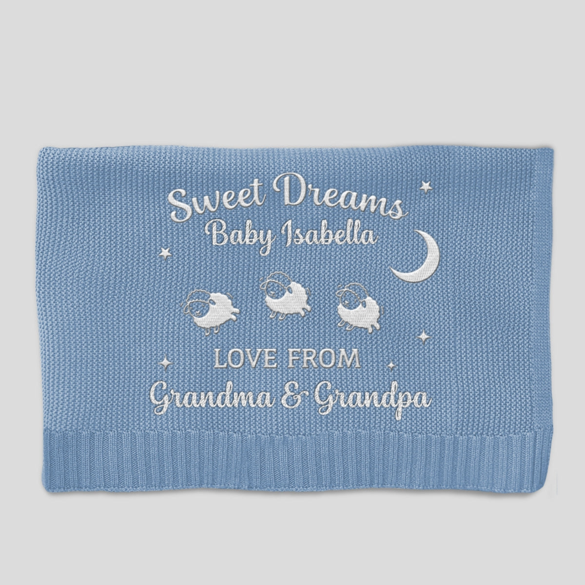 Love From Grandma - Personalized Custom Embroidered Knitted Baby Blanket