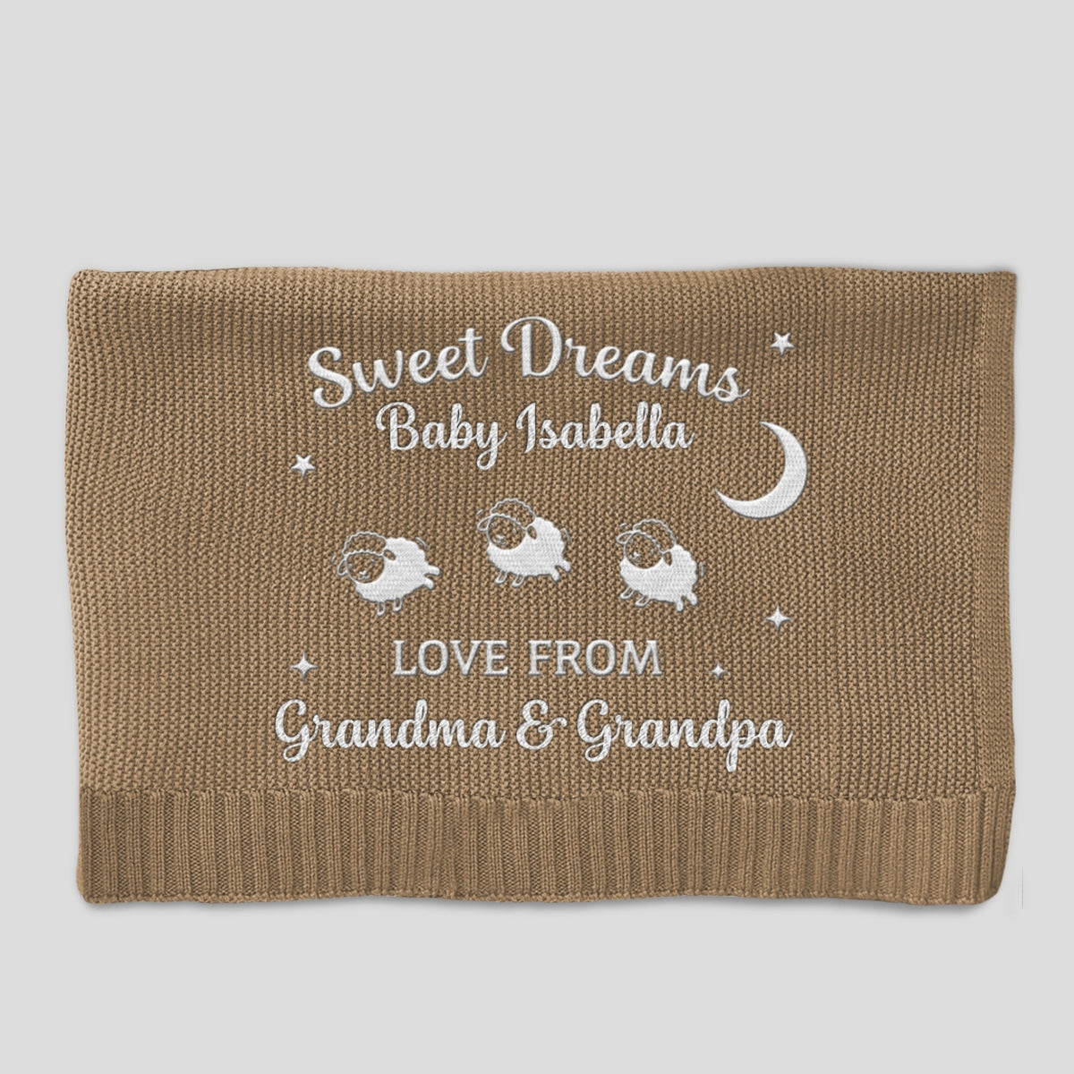 Love From Grandma - Personalized Custom Embroidered Knitted Baby Blanket