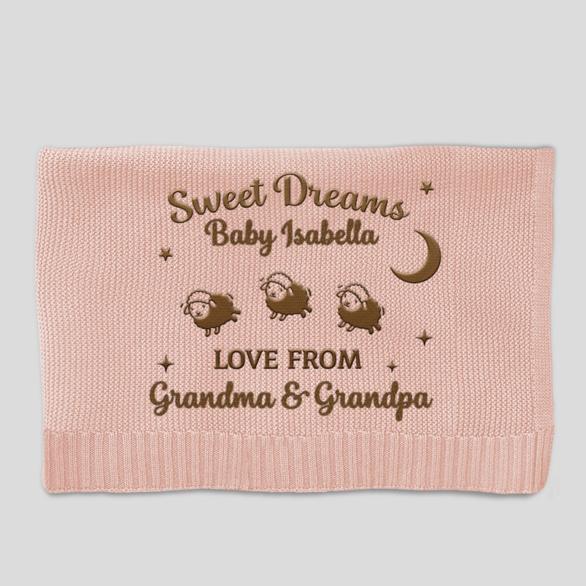 Love From Grandma - Personalized Custom Embroidered Knitted Baby Blanket