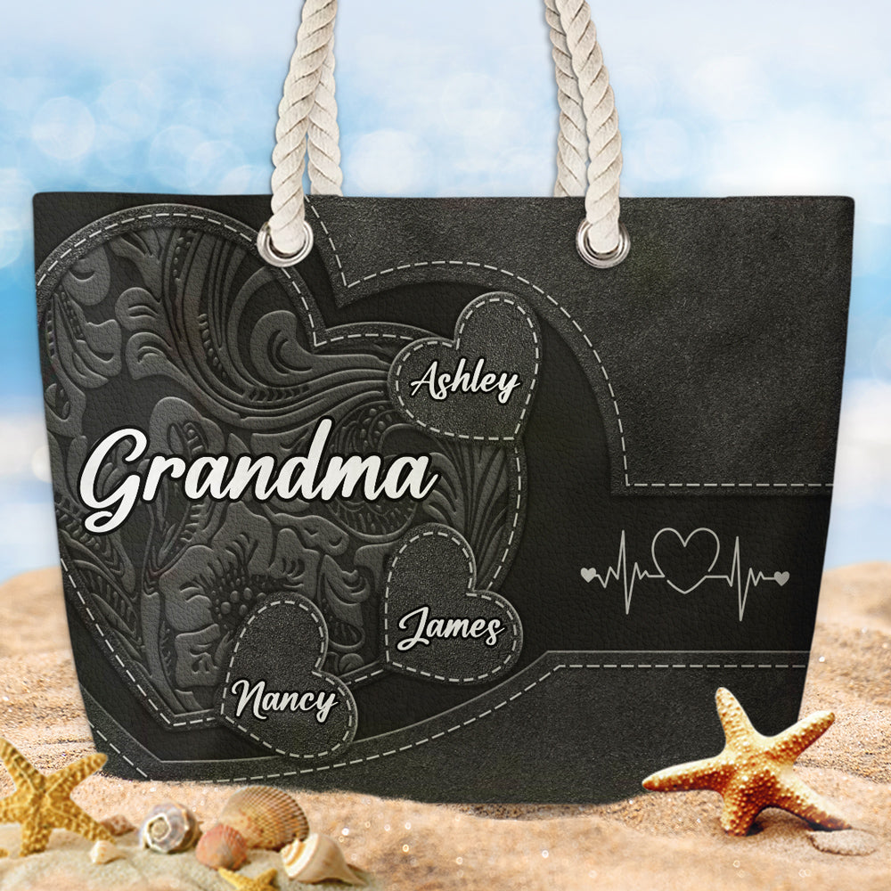 The Heart Of The Family - Personalized Custom Beach Bag