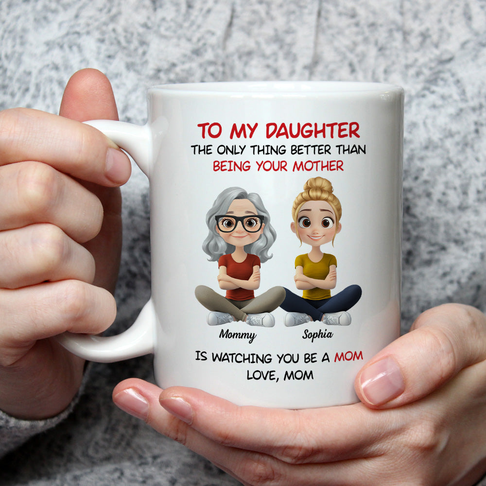 To My Daughter Cartoonize - Personalized Custom Coffee Mug