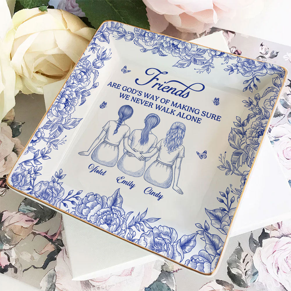 God Is Way of Never Walking Alone - Personalized Custom Jewelry Dish