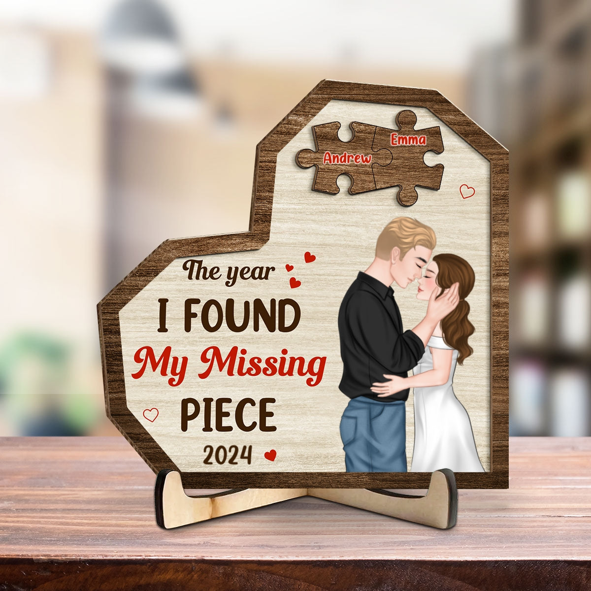 The Year I Found My Missing Piece Version 2 - Personalized Custom Wooden Plaque