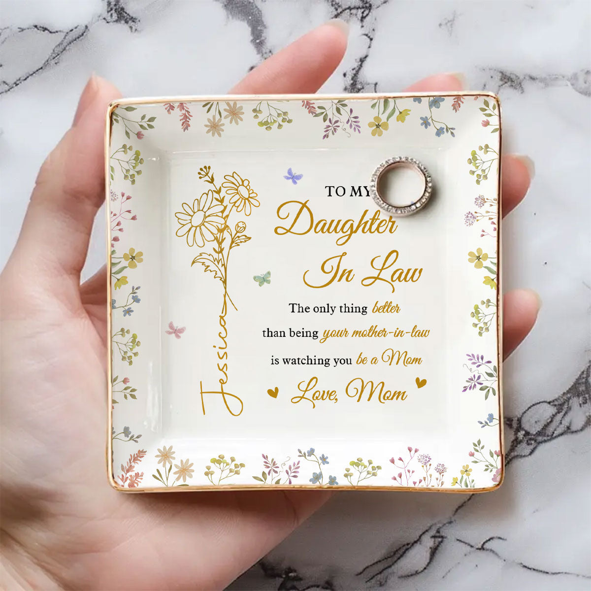 Love My Daughter Be A Mom - Personalized Custom Jewelry Dish