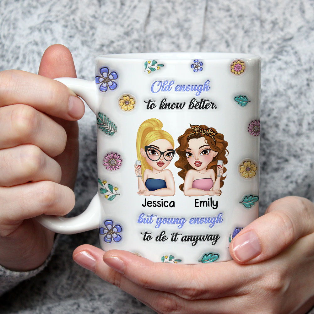 Mature In Age Reckless At Heart- Personalized Custom 3D Inflated Effect Mug