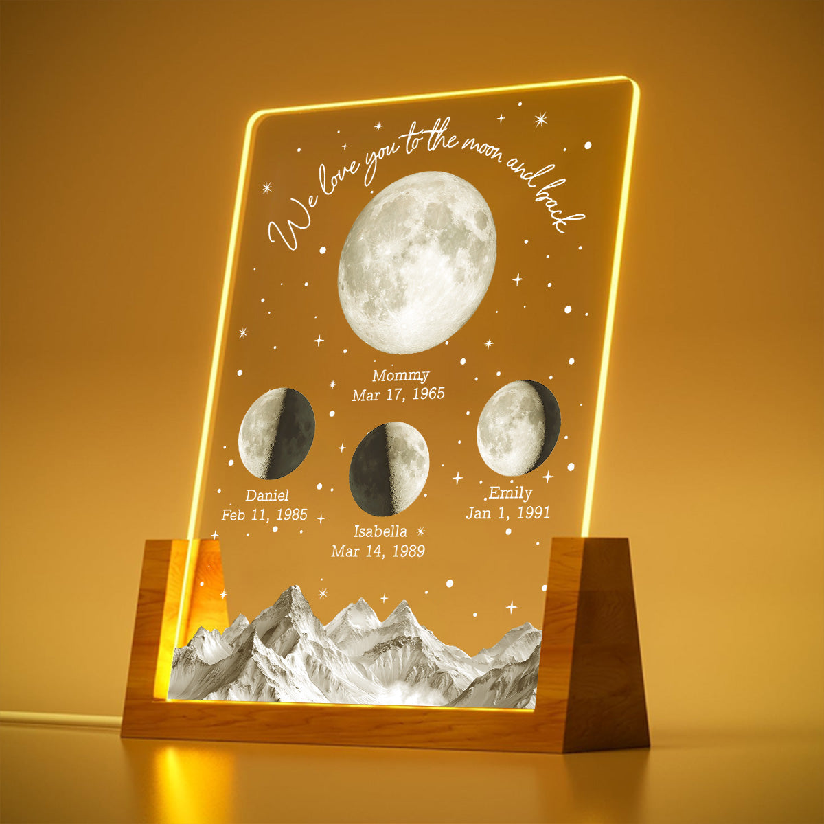 We Cherish You Beyond Stars - Personalized Custom Plaque With Walnut Base