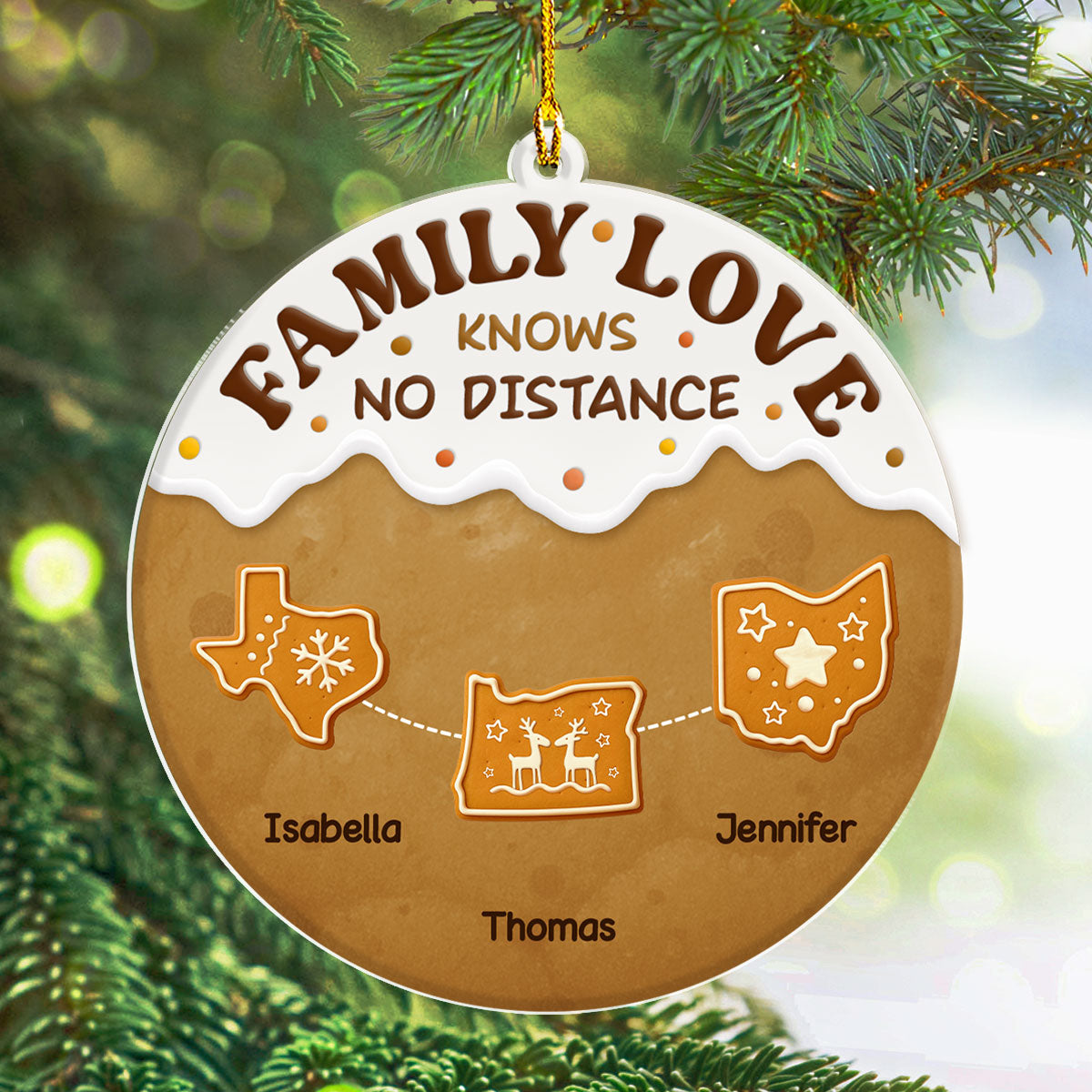Connected By Hearts - Personalized Custom Acrylic Ornament